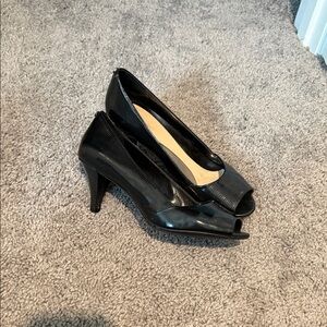 Elegant Black Peep-Toe 3” heels
